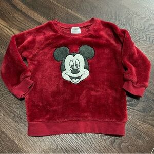 Disney Baby Soft Fleece Mickey Mouse Sweater Baby Size 24 Months Pullover Red